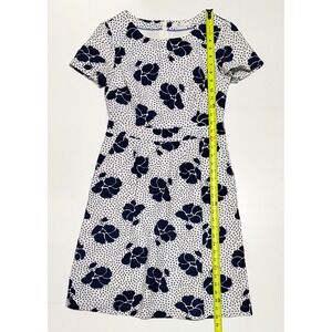 Boden Women Navy Blue White Floral Polka Dot Cotton Shift Dress W0124 Size US 4R